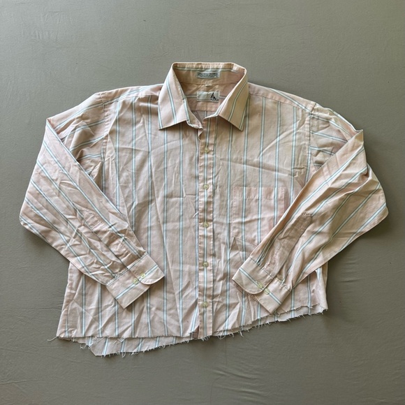 Vintage Ketch Cropped Striped Button Up Shirt - Picture 2 of 6